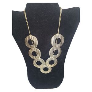 Vintage 90s Rampage Gold Tone Circle Disc Necklace 20"-22"